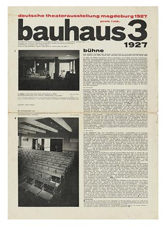 BAUHAUS. Gropius, Walter and Moholy-Nagy, Laszlo; Editors. Bauhaus: Die Zeitschrift erscheint vierteljärlich. Number 3 (2 variants) a